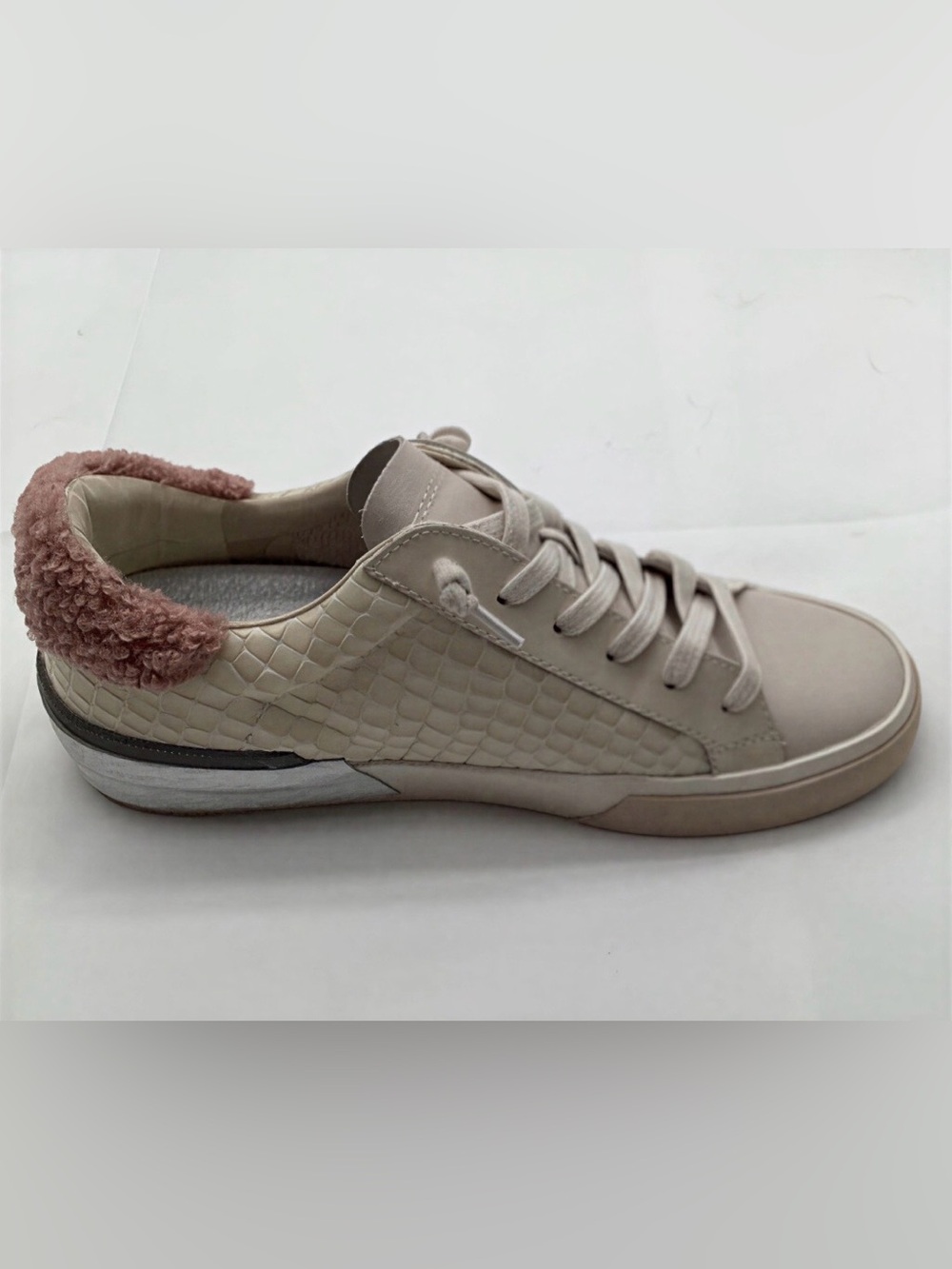 Anthropologie Dolce Vita Zita Croc Embossed Plush Shearling Sneakers